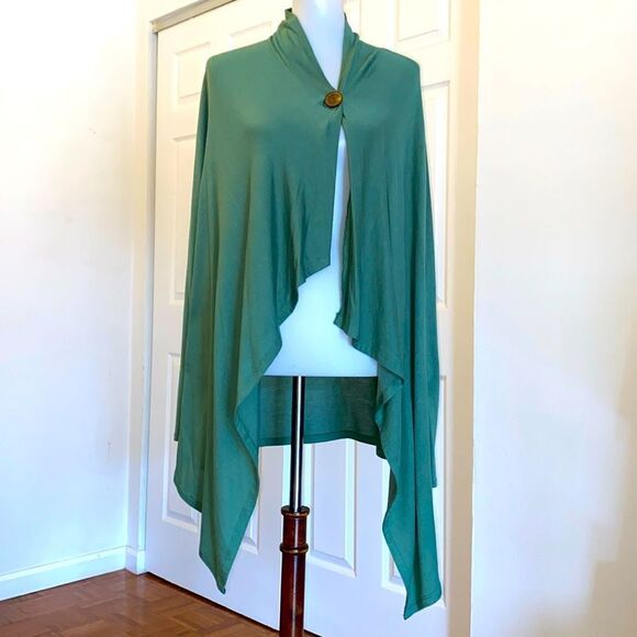 Long Sleeve One Button Shawl Collar Casual Cardigan - Picture 1 of 7